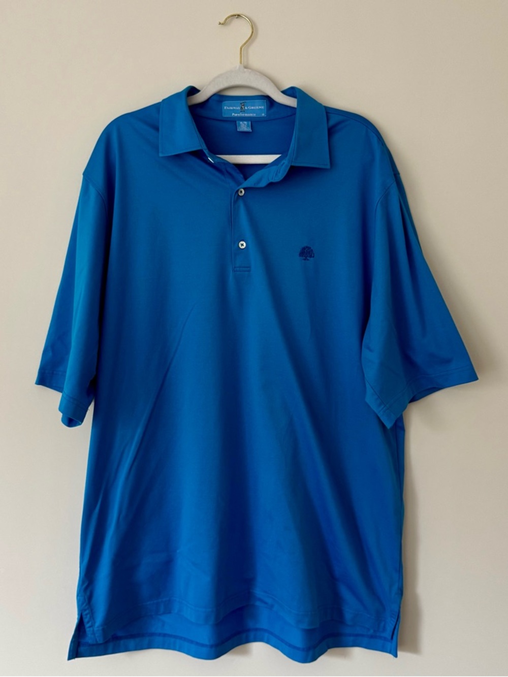 Fairway & Greene Pureformance Embroidered John’s Island Golf Polo, Blue – XL